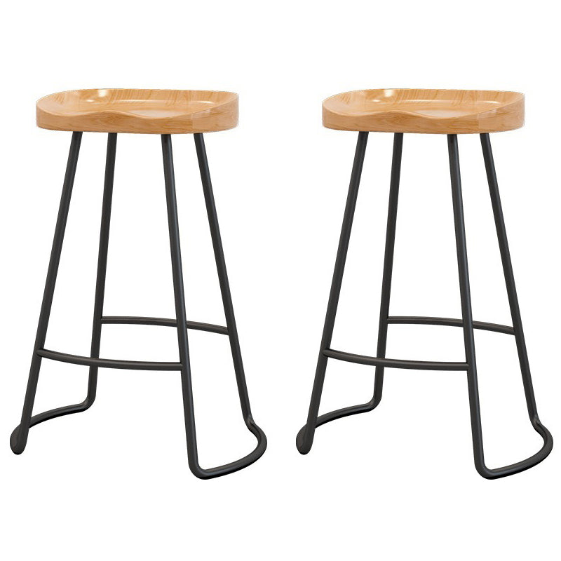 Luxury Solid Wood Bar Table Set 1/2/5/6/11 Pieces Counter Table with Backless Stools Black 30"H Stools (Set of 2) Clearhalo 'Bar Furniture' 'furn' 'furn_home_bar_bar_sets' 'Furniture' 'Home Bars & Bar Sets' 'home_bar_bar_sets' 'Kitchen & Dining Furniture' 5475235