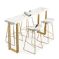 Mesa de barra de madera sólida rectangular de lujo Juego de mesa 1/3/5 piezas de mostrador con taburetes altos