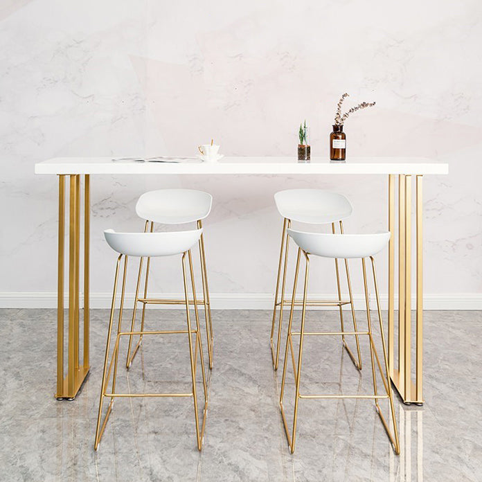 Mesa de barra de madera sólida rectangular de lujo Juego de mesa 1/3/5 piezas de mostrador con taburetes altos