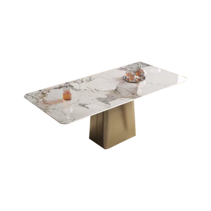 Glam Dining Set 1/2/4/7 Pieces Sintered Stone Top Table with Wingback Chairs Clearhalo 'Dining Room Sets' 'Dining Tables & Seating' 'dining_room_set' 'furn' 'furn_dining_room_set' 'Furniture' 'Kitchen & Dining Furniture' 5475321