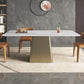 Glam Dining Set 1/2/4/7 Pieces Sintered Stone Top Table with Wingback Chairs Clearhalo 'Dining Room Sets' 'Dining Tables & Seating' 'dining_room_set' 'furn' 'furn_dining_room_set' 'Furniture' 'Kitchen & Dining Furniture' 5475324