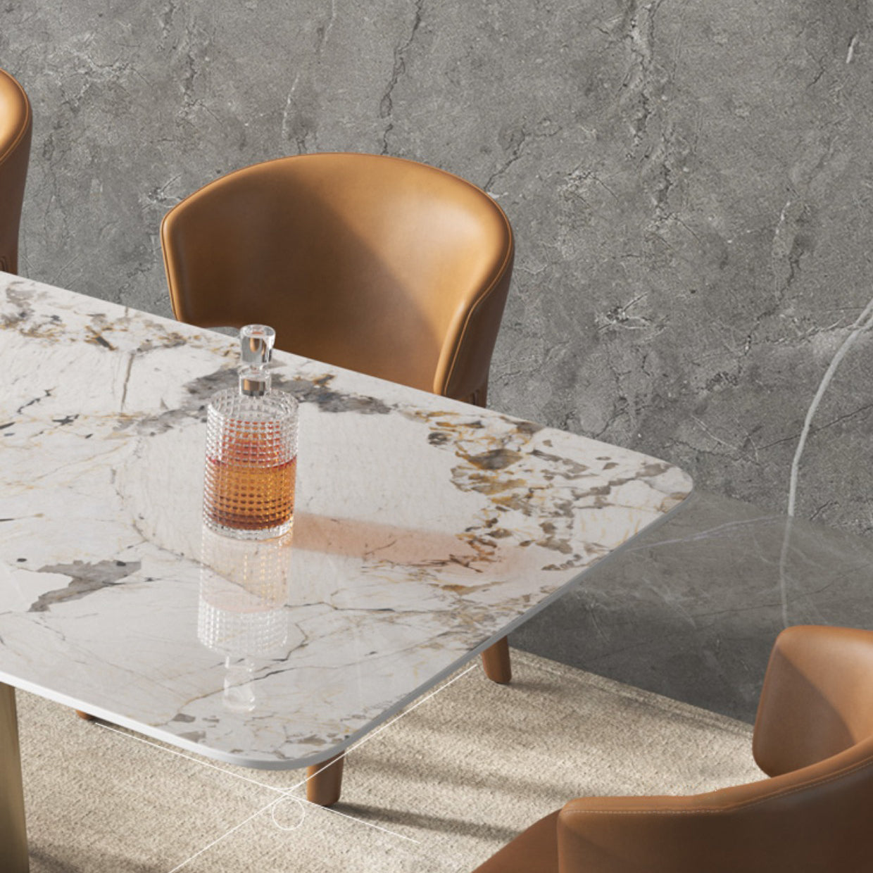 Glam Dining Set 1/2/4/7 Pieces Sintered Stone Top Table with Wingback Chairs Clearhalo 'Dining Room Sets' 'Dining Tables & Seating' 'dining_room_set' 'furn' 'furn_dining_room_set' 'Furniture' 'Kitchen & Dining Furniture' 5475327