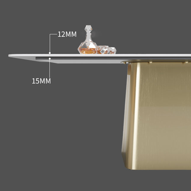 Glam Dining Set 1/2/4/7 Pieces Sintered Stone Top Table with Wingback Chairs Clearhalo 'Dining Room Sets' 'Dining Tables & Seating' 'dining_room_set' 'furn' 'furn_dining_room_set' 'Furniture' 'Kitchen & Dining Furniture' 5475330