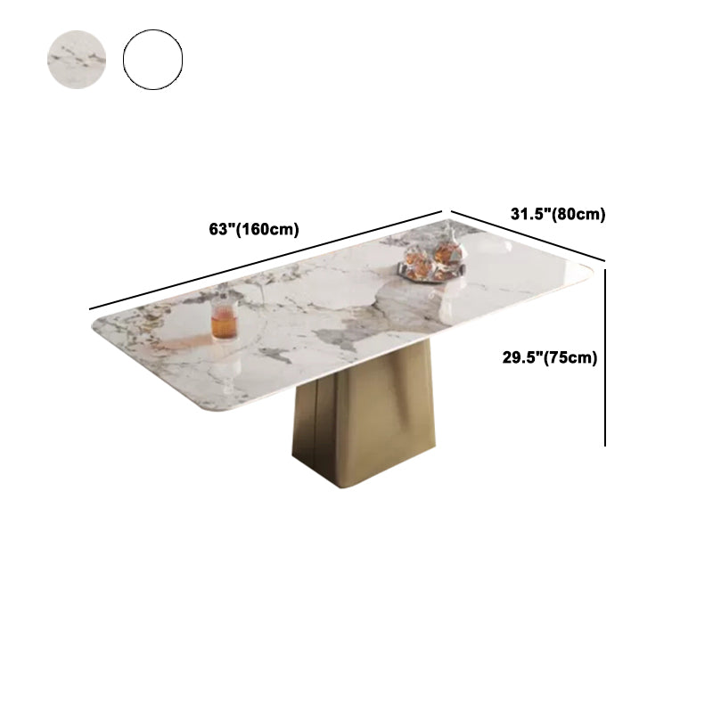 Glam Dining Set 1/2/4/7 Pieces Sintered Stone Top Table with Wingback Chairs Clearhalo 'Dining Room Sets' 'Dining Tables & Seating' 'dining_room_set' 'furn' 'furn_dining_room_set' 'Furniture' 'Kitchen & Dining Furniture' 5475334