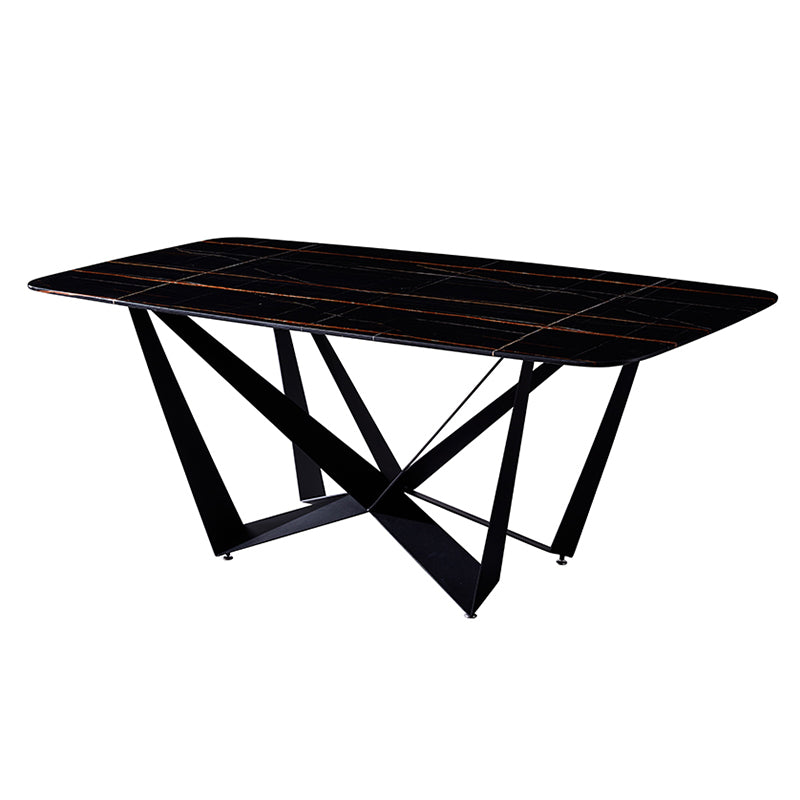 Modern Dining Set 1/4/5/7 Pcs Rectangle Dining Table with Wingback Chairs Clearhalo 'Dining Room Sets' 'Dining Tables & Seating' 'dining_room_set' 'furn' 'furn_dining_room_set' 'Furniture' 'Kitchen & Dining Furniture' 5475389