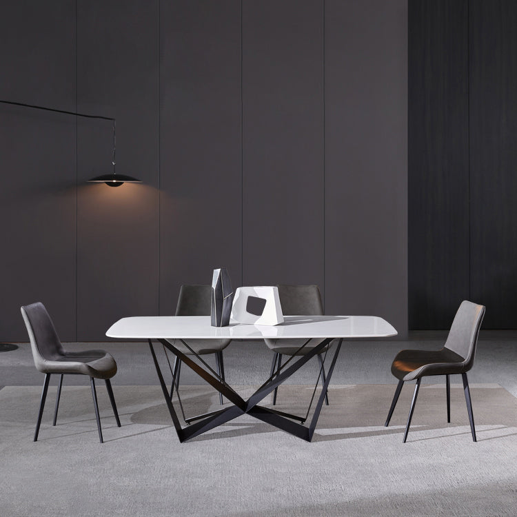 Modern Dining Set 1/4/5/7 Pcs Rectangle Dining Table with Wingback Chairs Clearhalo 'Dining Room Sets' 'Dining Tables & Seating' 'dining_room_set' 'furn' 'furn_dining_room_set' 'Furniture' 'Kitchen & Dining Furniture' 5475395