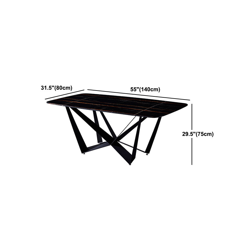 Modern Dining Set 1/4/5/7 Pcs Rectangle Dining Table with Wingback Chairs Clearhalo 'Dining Room Sets' 'Dining Tables & Seating' 'dining_room_set' 'furn' 'furn_dining_room_set' 'Furniture' 'Kitchen & Dining Furniture' 5475397