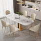Luxurious Sintered Stone Top Dining Set Rectangle 1/4/5/6/7 Pieces Dining Room Table Set 7 Pieces: Table, 6 Chairs Clearhalo 'Dining Room Sets' 'Dining Tables & Seating' 'dining_room_set' 'furn' 'furn_dining_room_set' 'Furniture' 'Kitchen & Dining Furniture' 5475421