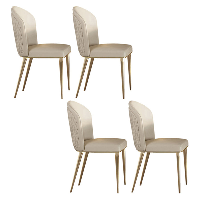 Luxurious Sintered Stone Top Dining Set Rectangle 1/4/5/6/7 Pieces Dining Room Table Set 4 White Chairs Clearhalo 'Dining Room Sets' 'Dining Tables & Seating' 'dining_room_set' 'furn' 'furn_dining_room_set' 'Furniture' 'Kitchen & Dining Furniture' 5475422