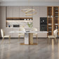 Luxurious Sintered Stone Top Dining Set Rectangle 1/4/5/6/7 Pieces Dining Room Table Set 5 Pieces: Table, 4 Chairs Clearhalo 'Dining Room Sets' 'Dining Tables & Seating' 'dining_room_set' 'furn' 'furn_dining_room_set' 'Furniture' 'Kitchen & Dining Furniture' 5475423