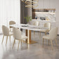 Luxurious Sintered Stone Top Dining Set Rectangle 1/4/5/6/7 Pieces Dining Room Table Set Clearhalo 'Dining Room Sets' 'Dining Tables & Seating' 'dining_room_set' 'furn' 'furn_dining_room_set' 'Furniture' 'Kitchen & Dining Furniture' 5475424