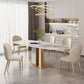 Luxurious Sintered Stone Top Dining Set Rectangle 1/4/5/6/7 Pieces Dining Room Table Set 6 Pieces: Table, 5 Chairs Clearhalo 'Dining Room Sets' 'Dining Tables & Seating' 'dining_room_set' 'furn' 'furn_dining_room_set' 'Furniture' 'Kitchen & Dining Furniture' 5475425