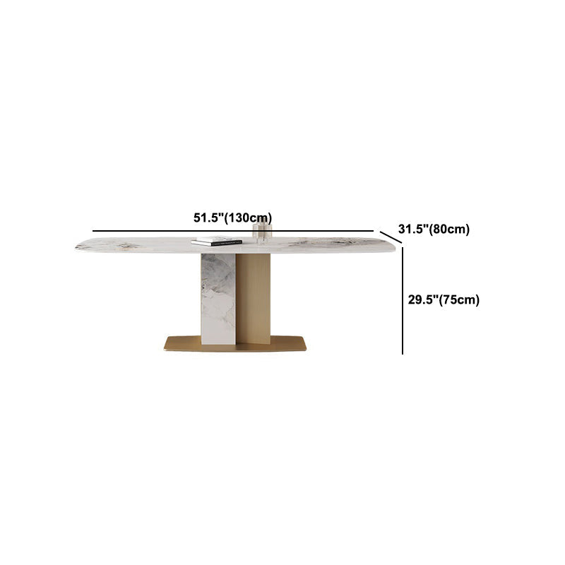 Luxurious Sintered Stone Top Dining Set Rectangle 1/4/5/6/7 Pieces Dining Room Table Set Clearhalo 'Dining Room Sets' 'Dining Tables & Seating' 'dining_room_set' 'furn' 'furn_dining_room_set' 'Furniture' 'Kitchen & Dining Furniture' 5475433