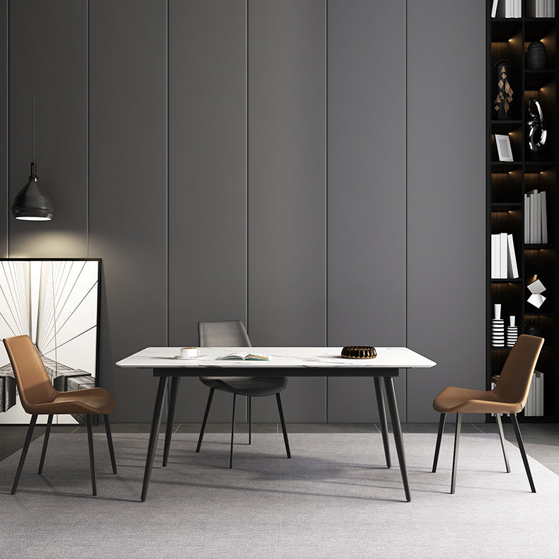Moderne eetkamerset 1/4/7-delige gesinterde stenen tafel met vleugelstoelen