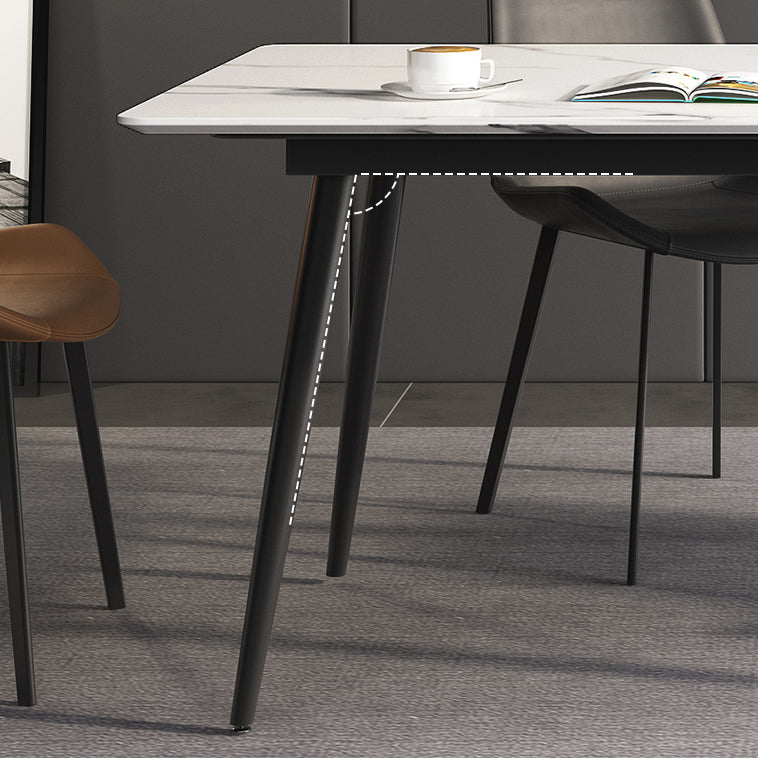 Moderne eetkamerset 1/4/7-delige gesinterde stenen tafel met vleugelstoelen