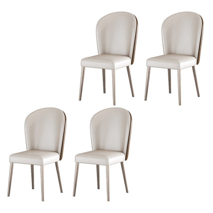 Nordic Sintered Stone Top Dining Set Rectangle 1/4/5/6 Pieces Dining Room Table Set 4 White Chairs Clearhalo 'Dining Room Sets' 'Dining Tables & Seating' 'dining_room_set' 'furn' 'furn_dining_room_set' 'Furniture' 'Kitchen & Dining Furniture' 5475457