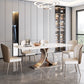 Nordic Sintered Stone Top Dining Set Rectangle 1/4/5/6 Pieces Dining Room Table Set 6 Pieces: Table, 5 Chairs Clearhalo 'Dining Room Sets' 'Dining Tables & Seating' 'dining_room_set' 'furn' 'furn_dining_room_set' 'Furniture' 'Kitchen & Dining Furniture' 5475459