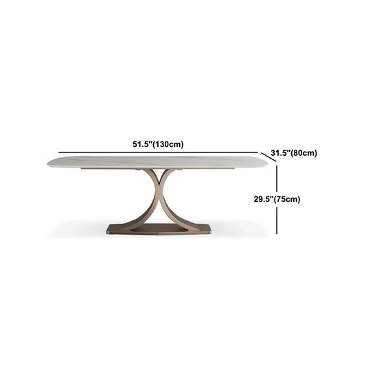 北欧焼結の石トップダイニングセット長方形1/4/5/6ピースダイニングルームテーブルセット