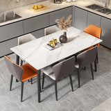 Modern Dining Table Set 1/4/5/7 Pcs Rectangle Dining Table Set with Wingback Chairs