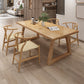 Contemporary Dining Set 1/4/5 Pcs Solid Wood Dining Table and Chairs 5 Pieces: Table, 4 Wood Chairs Clearhalo 'Dining Room Sets' 'Dining Tables & Seating' 'dining_room_set' 'furn' 'furn_dining_room_set' 'Furniture' 'Kitchen & Dining Furniture' 5475494