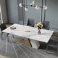 Modern Dining Set 1/4/5/6 Pcs Sintered Stone Dining Table with Side Chairs 5 Pieces: Table, 4 Chairs Clearhalo 'Dining Room Sets' 'Dining Tables & Seating' 'dining_room_set' 'furn' 'furn_dining_room_set' 'Furniture' 'Kitchen & Dining Furniture' 5475512