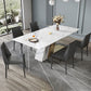 Modern Dining Set 1/4/5/6 Pcs Sintered Stone Dining Table with Side Chairs 6 Pieces: Table, 5 Chairs Clearhalo 'Dining Room Sets' 'Dining Tables & Seating' 'dining_room_set' 'furn' 'furn_dining_room_set' 'Furniture' 'Kitchen & Dining Furniture' 5475514