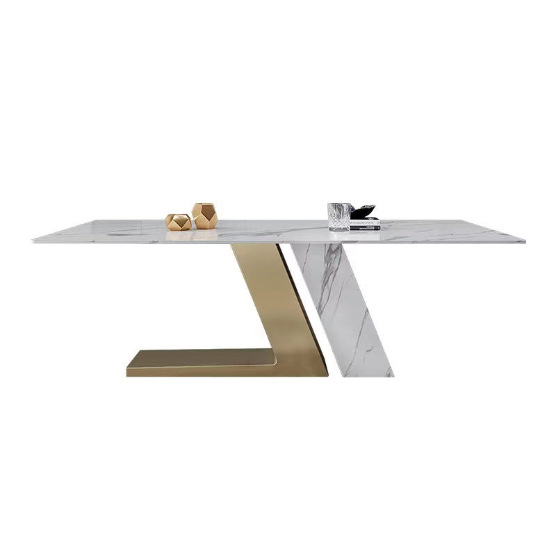 Modern Dining Set 1/4/5/6 Pcs Sintered Stone Dining Table with Side Chairs Clearhalo 'Dining Room Sets' 'Dining Tables & Seating' 'dining_room_set' 'furn' 'furn_dining_room_set' 'Furniture' 'Kitchen & Dining Furniture' 5475517