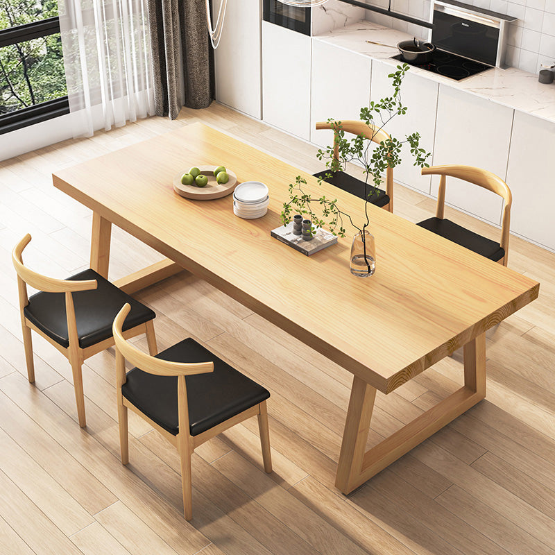 Modern Dining Set 1/2/3/4/5/7 Pcs Solid Wood Dining Table and Chairs 5 Pieces: Table, 4 Chairs Clearhalo 'Dining Room Sets' 'Dining Tables & Seating' 'dining_room_set' 'furn' 'furn_dining_room_set' 'Furniture' 'Kitchen & Dining Furniture' 5475527