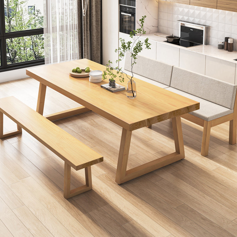 Modern Dining Set 1/2/3/4/5/7 Pcs Solid Wood Dining Table and Chairs 3 Pieces: Table, 2 Benches Clearhalo 'Dining Room Sets' 'Dining Tables & Seating' 'dining_room_set' 'furn' 'furn_dining_room_set' 'Furniture' 'Kitchen & Dining Furniture' 5475532