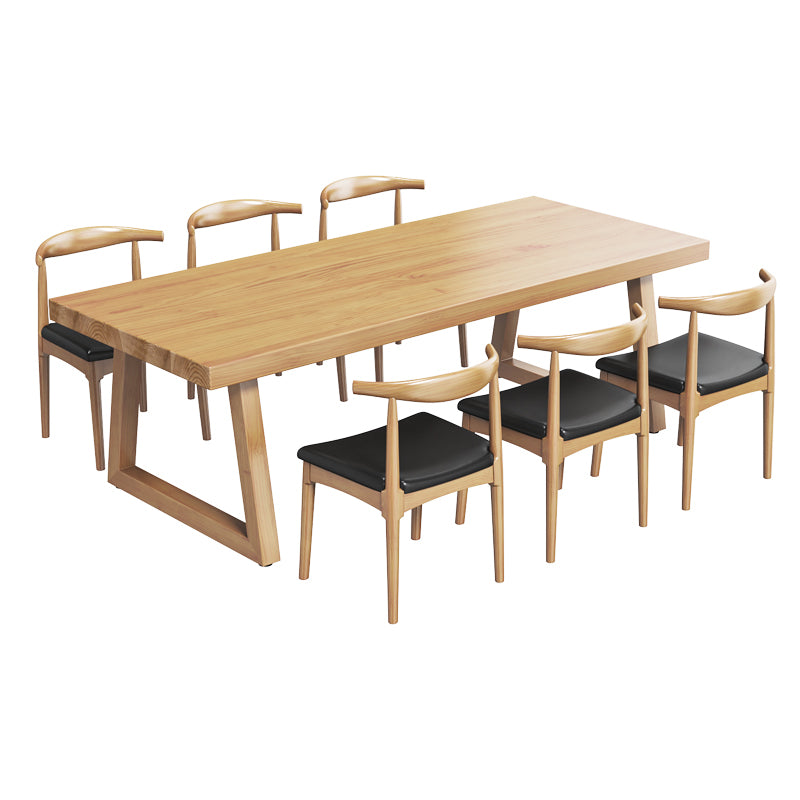 Modern Dining Set 1/2/3/4/5/7 Pcs Solid Wood Dining Table and Chairs Clearhalo 'Dining Room Sets' 'Dining Tables & Seating' 'dining_room_set' 'furn' 'furn_dining_room_set' 'Furniture' 'Kitchen & Dining Furniture' 5475535