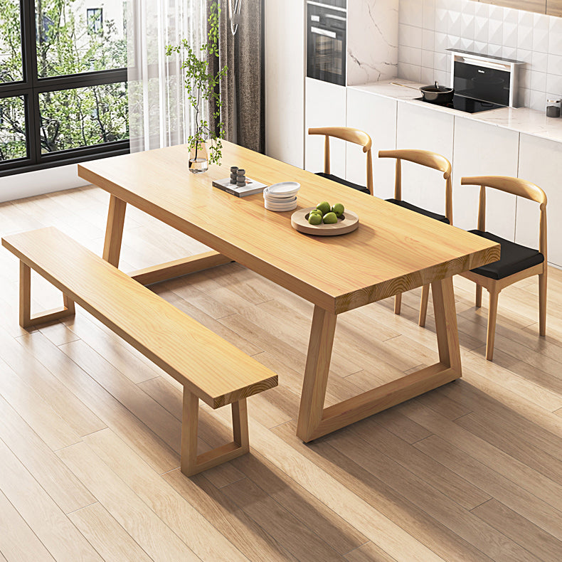 Modern Dining Set 1/2/3/4/5/7 Pcs Solid Wood Dining Table and Chairs Clearhalo 'Dining Room Sets' 'Dining Tables & Seating' 'dining_room_set' 'furn' 'furn_dining_room_set' 'Furniture' 'Kitchen & Dining Furniture' 5475540
