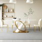 Modern Stone Furniture Set 1/4/5/7 Pcs Standard Height Dining Room Table Set in White 5 Pieces: Table, 4 Chairs Clearhalo 'Dining Room Sets' 'Dining Tables & Seating' 'dining_room_set' 'furn' 'furn_dining_room_set' 'Furniture' 'Kitchen & Dining Furniture' 5475551