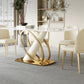 Modern Stone Furniture Set 1/4/5/7 Pcs Standard Height Dining Room Table Set in White Clearhalo 'Dining Room Sets' 'Dining Tables & Seating' 'dining_room_set' 'furn' 'furn_dining_room_set' 'Furniture' 'Kitchen & Dining Furniture' 5475552
