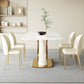 Modern Stone Furniture Set 1/4/5/7 Pcs Standard Height Dining Room Table Set in White Clearhalo 'Dining Room Sets' 'Dining Tables & Seating' 'dining_room_set' 'furn' 'furn_dining_room_set' 'Furniture' 'Kitchen & Dining Furniture' 5475553