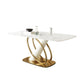 Modern Stone Furniture Set 1/4/5/7 Pcs Standard Height Dining Room Table Set in White Clearhalo 'Dining Room Sets' 'Dining Tables & Seating' 'dining_room_set' 'furn' 'furn_dining_room_set' 'Furniture' 'Kitchen & Dining Furniture' 5475554