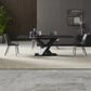 Juego de comedor moderno de piedra sinterizada de 1/3/4/5 piezas con mesa rectangular y sillas laterales