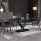 Juego de comedor moderno de piedra sinterizada de 1/3/4/5 piezas con mesa rectangular y sillas laterales