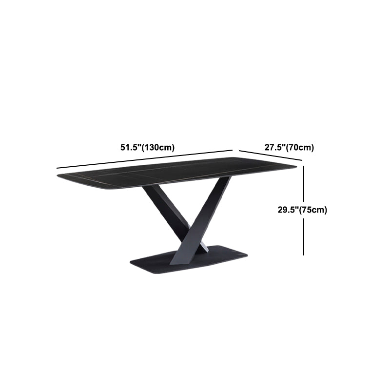 Juego de comedor moderno de piedra sinterizada de 1/3/4/5 piezas con mesa rectangular y sillas laterales