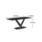 Juego de comedor moderno de piedra sinterizada de 1/3/4/5 piezas con mesa rectangular y sillas laterales