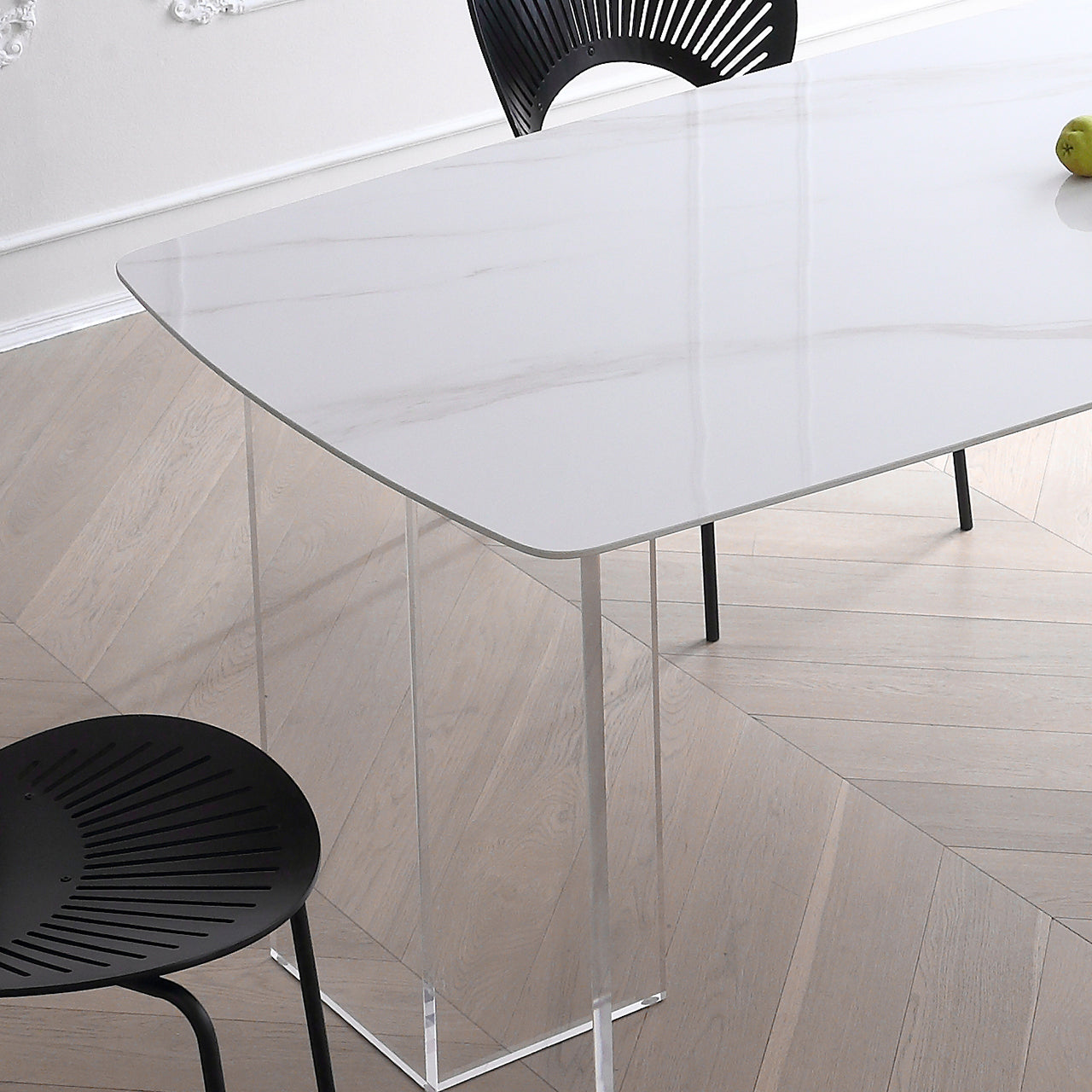 Modern Kitchen Stone Furniture Set 1/4/5 Pcs Dining Table Set with 4 Chairs Clearhalo 'Dining Room Sets' 'Dining Tables & Seating' 'dining_room_set' 'furn' 'furn_dining_room_set' 'Furniture' 'Kitchen & Dining Furniture' 5475590