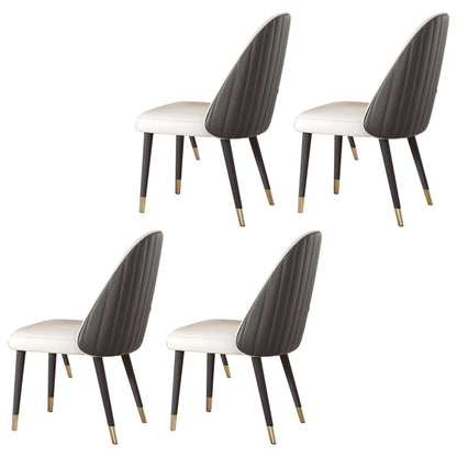 Round Glam Dining Room Set 1/4/5/9 Pcs Sintered Stone Dining Table and Chairs 4 White Chairs Clearhalo 'Dining Room Sets' 'Dining Tables & Seating' 'dining_room_set' 'furn' 'furn_dining_room_set' 'Furniture' 'Kitchen & Dining Furniture' 5475603