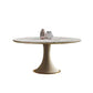Round Glam Dining Room Set 1/4/5/9 Pcs Sintered Stone Dining Table and Chairs White 59"L x 59"W Clearhalo 'Dining Room Sets' 'Dining Tables & Seating' 'dining_room_set' 'furn' 'furn_dining_room_set' 'Furniture' 'Kitchen & Dining Furniture' 5475607