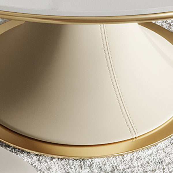 Round Glam Dining Room Set 1/4/5/9 Pcs Sintered Stone Dining Table and Chairs Clearhalo 'Dining Room Sets' 'Dining Tables & Seating' 'dining_room_set' 'furn' 'furn_dining_room_set' 'Furniture' 'Kitchen & Dining Furniture' 5475610