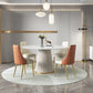 Glam Dining Table Set 1/2/3/5/7 Pcs Round White Dining Table with Side Chairs