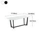 Industrial Stone Rectangle Table Standard Height Dining Room Table with Trestle Base