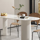 Free Form Stone Top Dining Table Solid Wood Base Dining Table for Kitchen