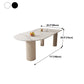 Free Form Stone Top Dining Table Solid Wood Base Dining Table for Kitchen