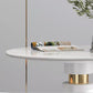Metalen traditionele luxe ronde tafel voor eetkamer Stenen tafel met voetstuk