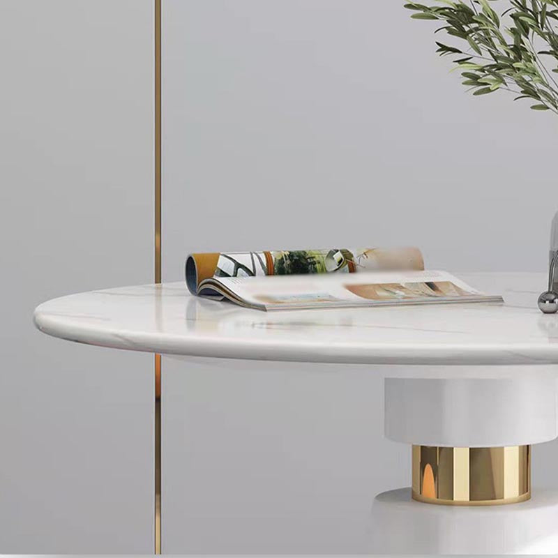 Metalen traditionele luxe ronde tafel voor eetkamer Stenen tafel met voetstuk