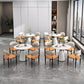Metalen traditionele luxe ronde tafel voor eetkamer Stenen tafel met voetstuk